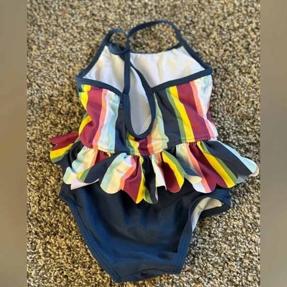 Ruffle Butts One Piece in Sunset Strip Scallop Peplum - Picture 3 of 5